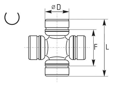 Kardanový kríž - zaistený zvnútra - typ 3